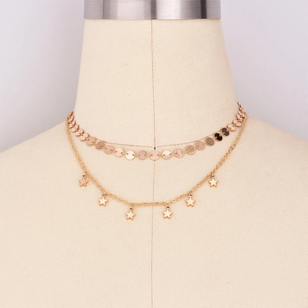 🛍Ⓝⓔⓦ⚡️ GOLD Coin/ Disc Layered Choker - Picture 2 of 6